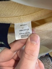 Vintage Ivy Crew Shirt Mens Medium Yellow Rowing Logo Graphic Crewneck USA