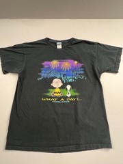 Vintage Camp Snoopy Cedar Point Shirt Mens XL Black Peanuts Graphic Tee