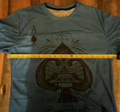 Theory Rebel Streetwear Poker Print Graphic Short Sleeve Blue T Shirt