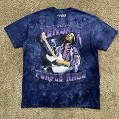 Men’s Liquid Blue T-Shirt XL Jimi Hendrix 60s Psych Rock Guitar Legend Blues