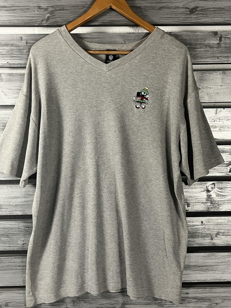 Warner Bros Marvin The Martian Shirt Mens M/L Vtg Embroidered Looney Tunes Tee