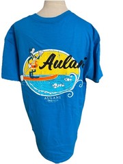Disney Resort & Spa Ko Olina Aulani Hawaii Large Blue T-shirt Crew Neck Surfing