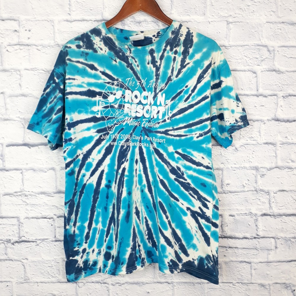 Vtg Rock n Resort Signed Gregg Rolie Music Festival Tie Dye T Shirt Fits Small
