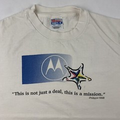VTG Motorola Starfish T-Shirt Mens Medium Wireless Pager Beeper 90s Y2k