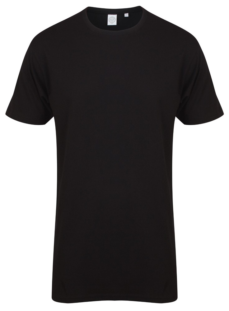 Skinni Fit Mens Mans BLACK or WHITE Extra Long Length Cotton Tee T-Shirt