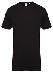 Skinni Fit Mens Mans BLACK or WHITE Extra Long Length Cotton Tee T-Shirt
