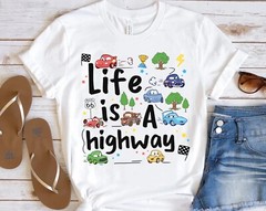 Disney Pixar Cars McQueen Matter Life is a Highway Unisex Adult Kid Tee 82148