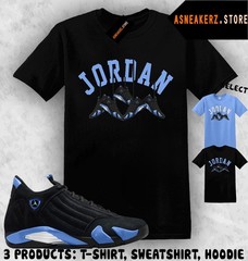 Shirt Matching AJ 14 Black University Blue 2026 Match Sneaker Shoe Hanging 14s