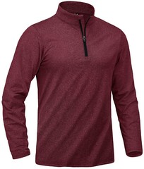 Men’s 1/4 Zip Quick Dry Long Sleeve Gym Fitness Casual Sport Performance T-Shirt