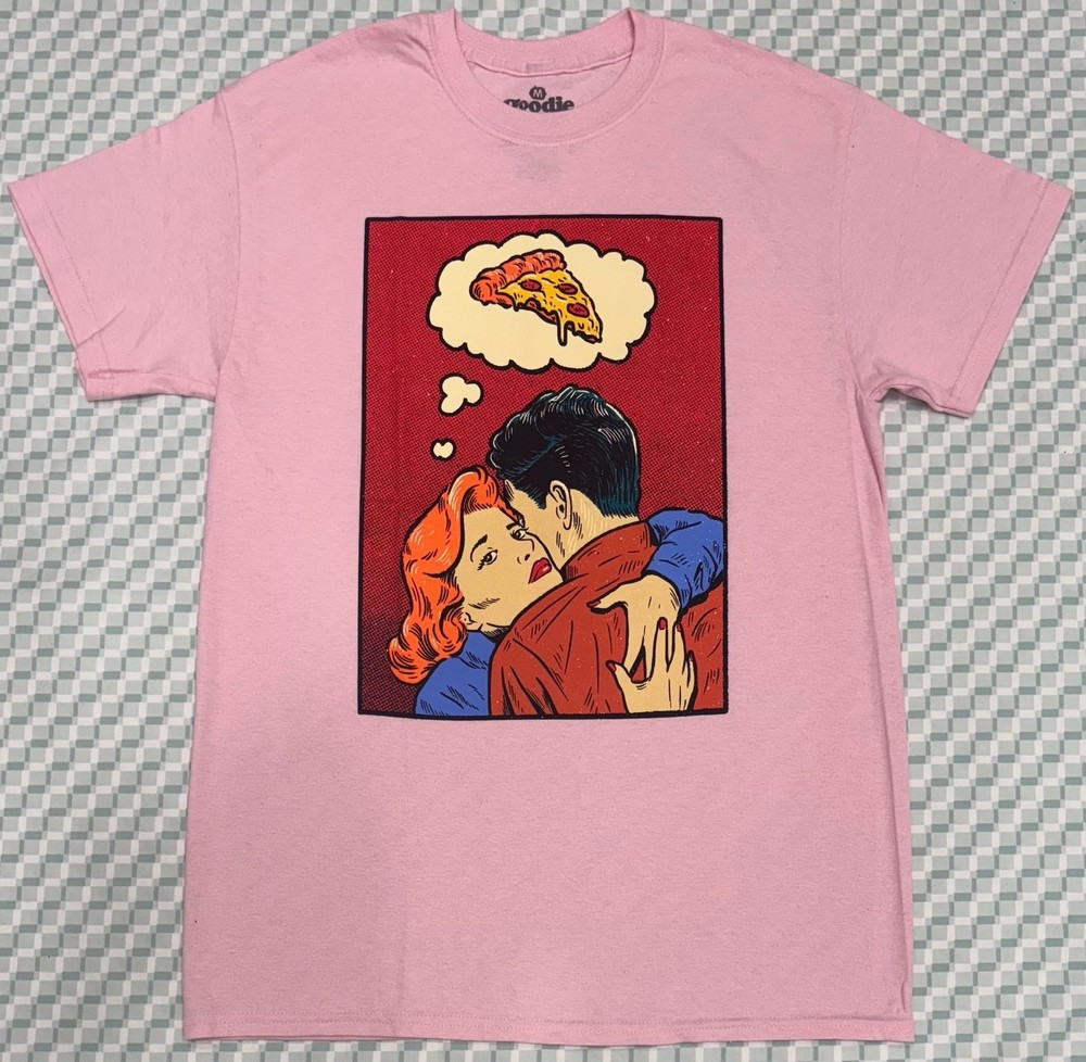 Pink Comic Printed “Thinking Of You” T Shirt M Goodie Two Sleeves Lichtenstein