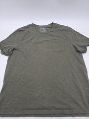 Express T-Shirt Men L Green Pocket Solid Cotton Tee. #46148