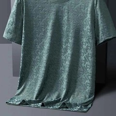 New Men Fashion Trend Ice Silk Short Sleeve Streetwear Summer T-Shirt 3 Colors