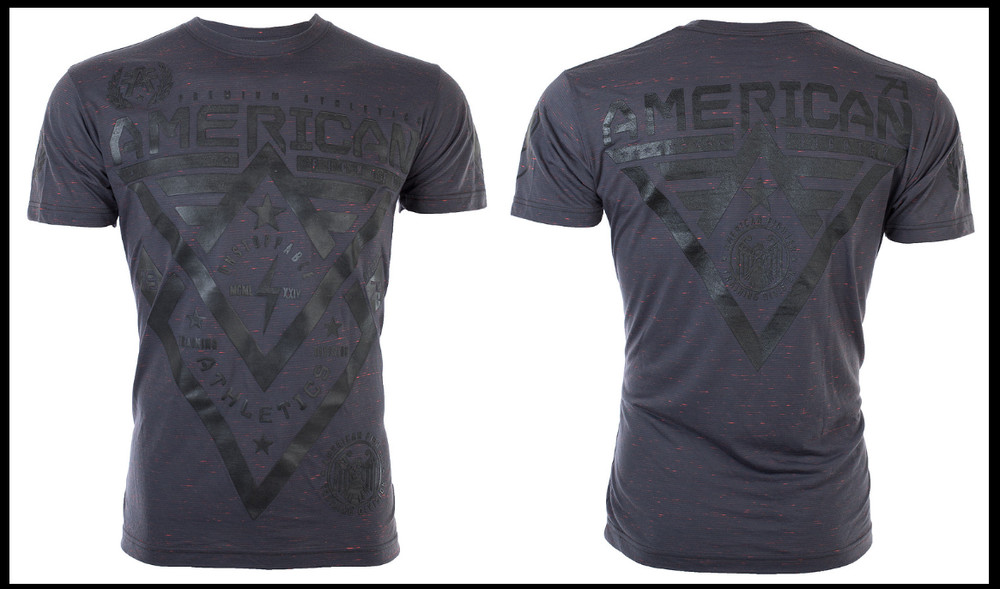 AMERICAN FIGHTER Dark Charcoal Grey Black ALASKA Athletic Graphic T-shirt NWT