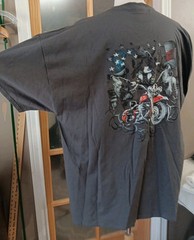 BIKER T Shirt WOLF EAGLE America FLAG V Twin Patriotic CHOPPER Motorcycle Sz 4XL
