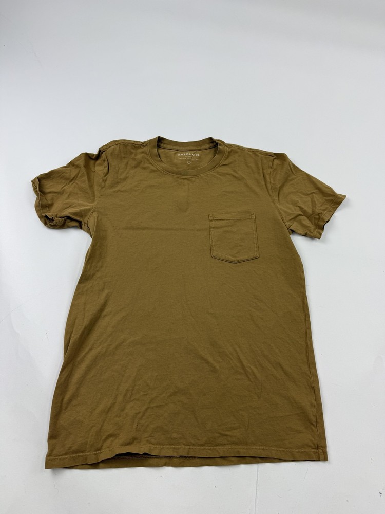 Everlane Shirt Mens Small Brown Pocket Tee Tagless Cotton Crewneck Made USA