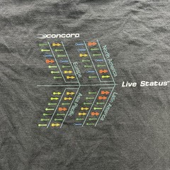 Vintage Concord Shirt Mens XL Black Live Status Airline Promo Tee Gildan y2k