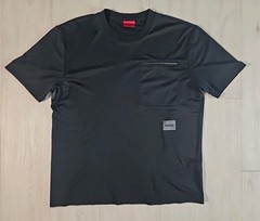 Boss By Hugo Boss Men Black Tee Shirt Front Pocket Logo Ribbed Cuff & Collar XL