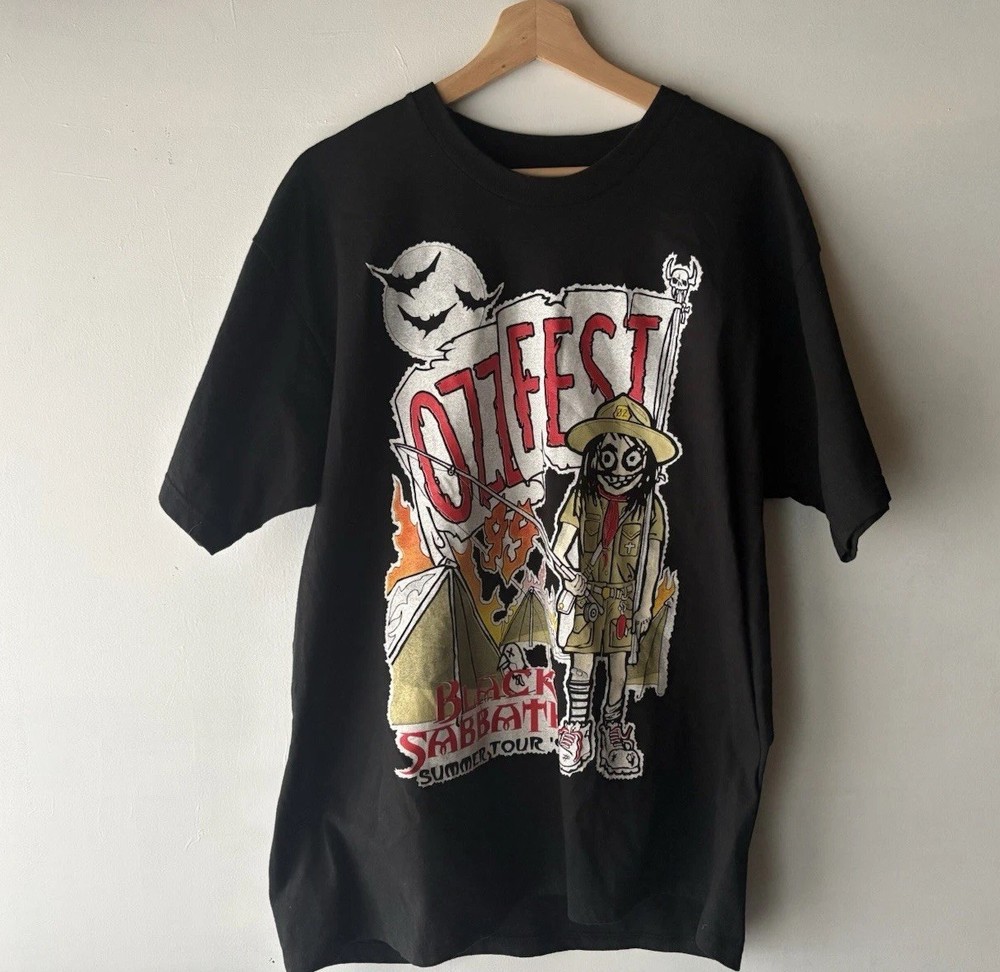 Vintage 1999 Ozzfest Tour T Shirt XL Black Sabbath Rob Zombie Slipknot Deftones
