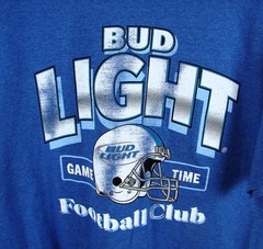 Bud Light Game Time Football Club Blue T Shirt Size XL