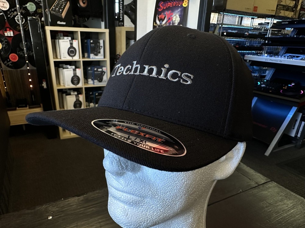 Black w/ Grey Embroidered Logo Branded Flexfit Baseball Cap