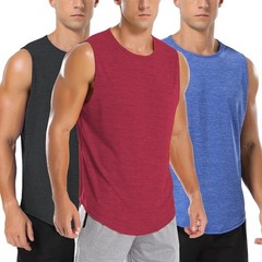 3 Pack Men’s Muscle Shirts Sleeveless Dry Fit Gym Workout Tank Top Gym