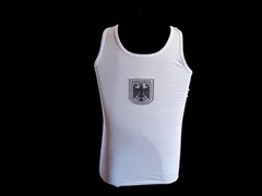 GERMAN MILITARY TANK TOP SHIRT BUNDESWEHR WHITE COTTON PHYSICAL TRAINING P.T.U