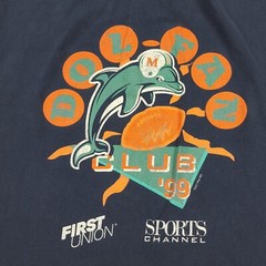 VTG 90s Miami Dolphins Football Men’s Size 2XL Retro NFL T Shirt Navy Dol-Fan