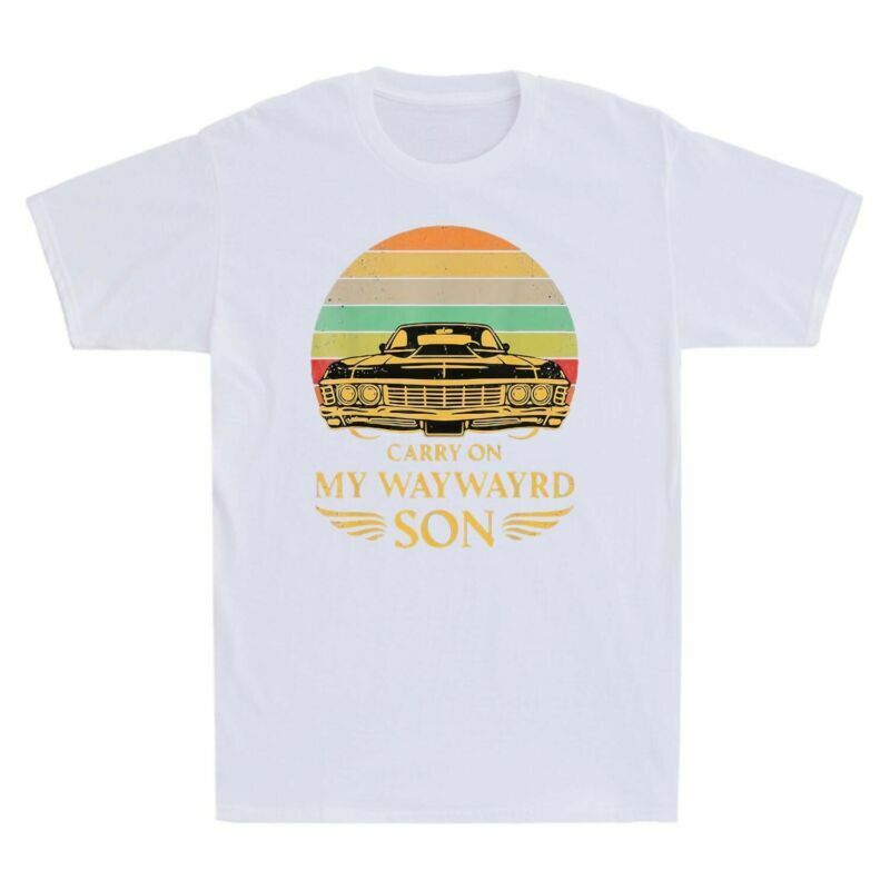 Carry On My Waywayrd Son Car Sunset Funny Vintage Men’s Short Sleeve T Shirt