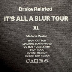 Drake Related It’s All A Blur Tour Tee OVO Peter Pan Orange IAAB Black Size XL
