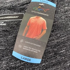 Greg Norman Casual Crewneck Heathered Short Sleeve T-Shirt Black Mens