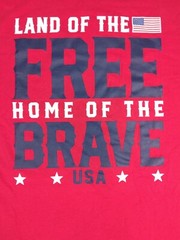 Patriotic Shirt Men’s XL Red Land of the Free Home of the Brave USA