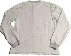 Carbon2Cobalt Thermal Henley Shirt Mens Medium Gray Long Sleeve Elbow Patch