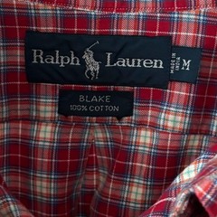 Ralph Lauren BLAKE Check Button Down Shirt M Used For 14Y+ Japan