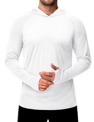 UPF50+ Mens Sun Block Hoodie Long Sleeve Skin Protection Sun Shirts Fishing Tops