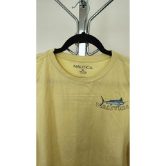 Nautica Mens XL Yellow Marlin Fish Graphic Tee Short Sleeve Cotton T-Shirt
