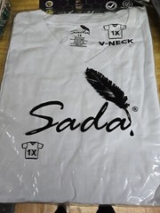 Sada T-Shirt Solid White Short Sleeve V-Neck 100% Cotton Men’s Size 1XL