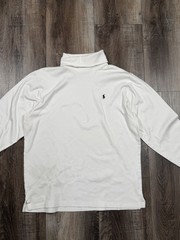Vintage Polo Ralph Lauren Turtle Neck Size Large White Long Sleeve Pony Logo USA