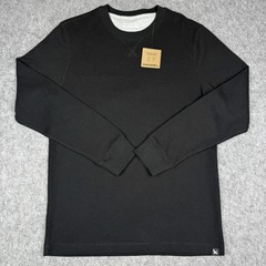 Eddie Bauer NWT Shirt Mens Small Black Crew Neck Long Sleeve Casual Thermal Knit
