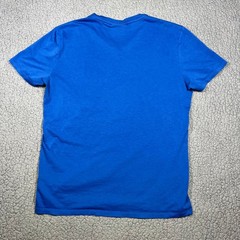 Lacoste Mens Pima Cotton V-Neck T-Shirt Blue Regular Fit Logo FA10614 Size 4 M