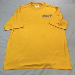U.S. Navy Shirt Mens L Yellow Military PT Gym Casual USA