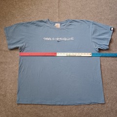 Vtg Nike T Shirt Mens XXL Blue Center Swoosh Embroidered There Is No Finish Line