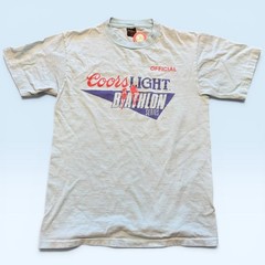 Vintage Coors Light Official Shirt Mens Medium Blue Biathlon Tee T-Shirt Anvil