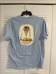 Costa Men’s T-Shirt Blue L Born on the Water Graphic Logo Crew Neck Cotton