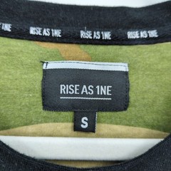 Rise As 1ne Men Small Colored Paint Patched Zipper Yeezy Longline T Shirt Black