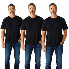 Mens T shirt Plain Essential 100% Cotton Short Sleeves Quality Solid Tee 3 Pack