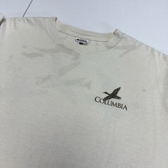 Columbia Duck Hunting Graphic T Shirt Mens Medium Gray Cotton Long Sleeve Tee
