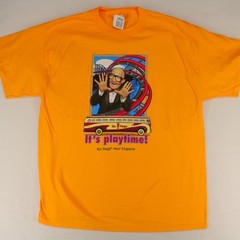 DELTA Vtg y2k SIX FLAGS More Flags More Fun Guy Yellow T-SHIRT Men’s L