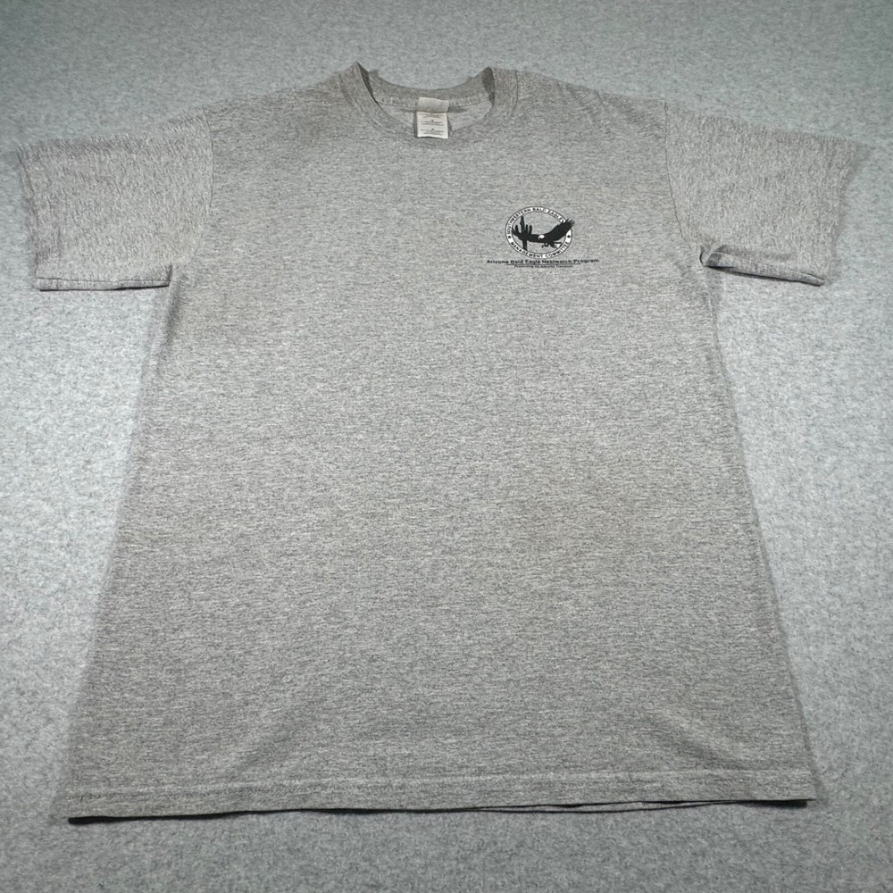 Bald Eagle Shirt Adult Large Gray Arizona Nest Watch Program Birds Nature Mens