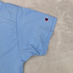 Champion Shirt Mens Large Blue Cotton Crew Classic Spellout Logo Unisex Adult*