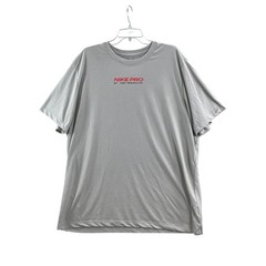 Nike Pro T-Shirt Mens XXL Tall Gray Dri-FIT Graphic Logo Athletic Gym Tee